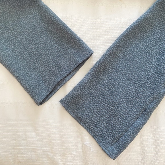 BCBGMAXAZRIA ROBYN BLUE GREY TEXTURED LONG SLEEVE HIGH LOW DRESS - L - Picture 8 of 9